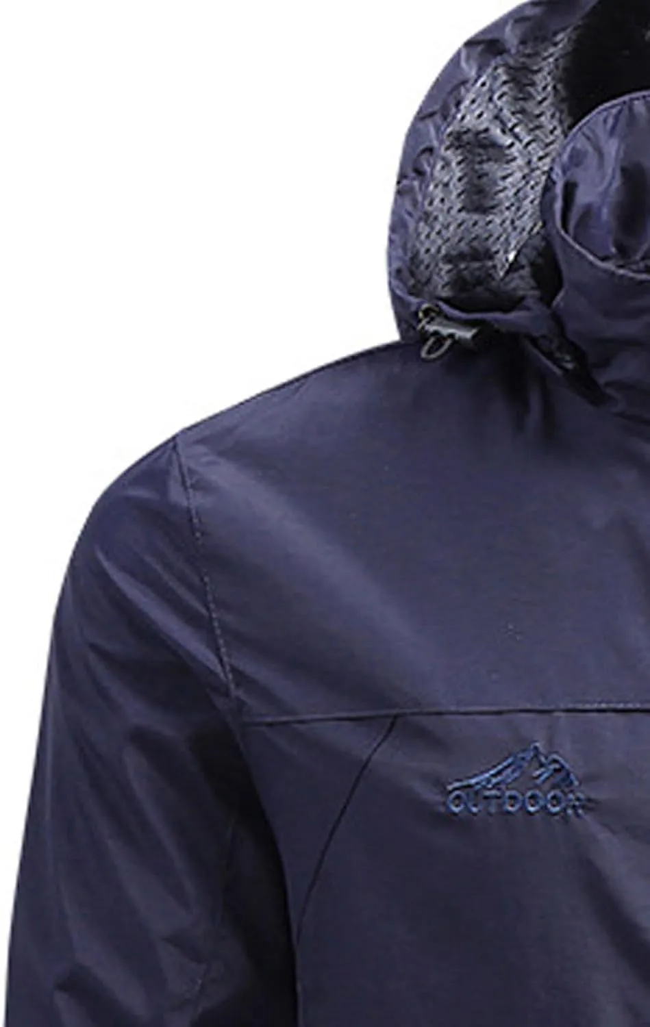Outdoor Jacket For Men Winter Ski Jackets Windbreaker Full Zip Solid Hooded Rain Coat for Traveling Climbing Hiking