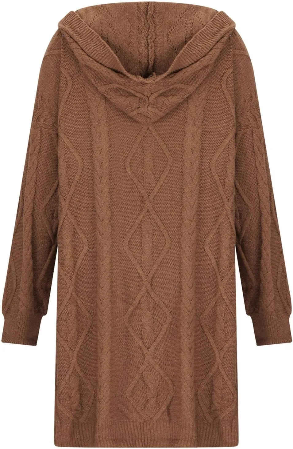 Oversized Hooded Cardigans for Women Cable Knit Sweaters Open Front Button Down Long Cardigans with Pockets