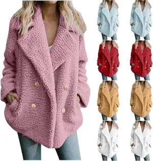 Oversized Sherpa Jackets for Women Fashion 2023 Casual Lapel Fuzzy Fleece Cardigan Fluffy Cozy Coat Outwear