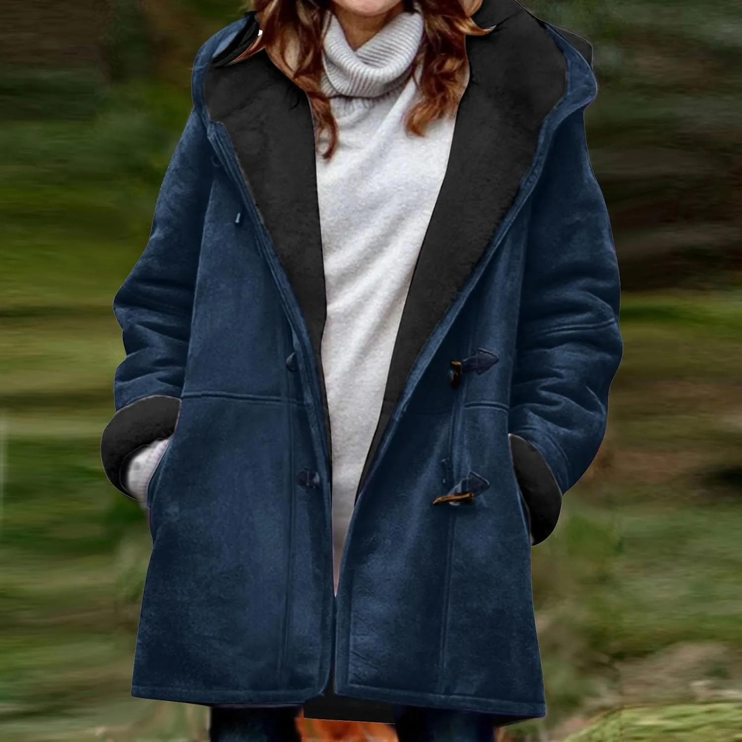 Plus Size Winter Coats for Women 2024 Warm Sherpa Fleece Lined Distressed Jackets Hooded Parka Faux Suede Pea Coat Outerwear