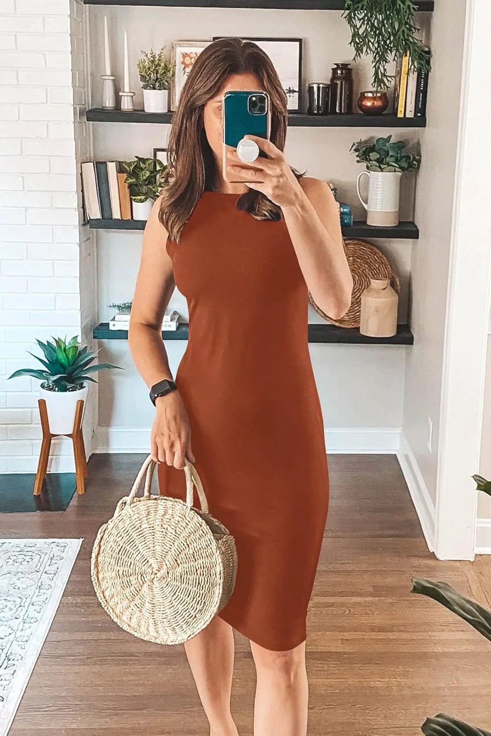 PRETTYGARDEN Women Bodycon Midi Dress 2025 Summer Spring Casual Vacation Sundress Fitted Sleeveless Tank Dresses