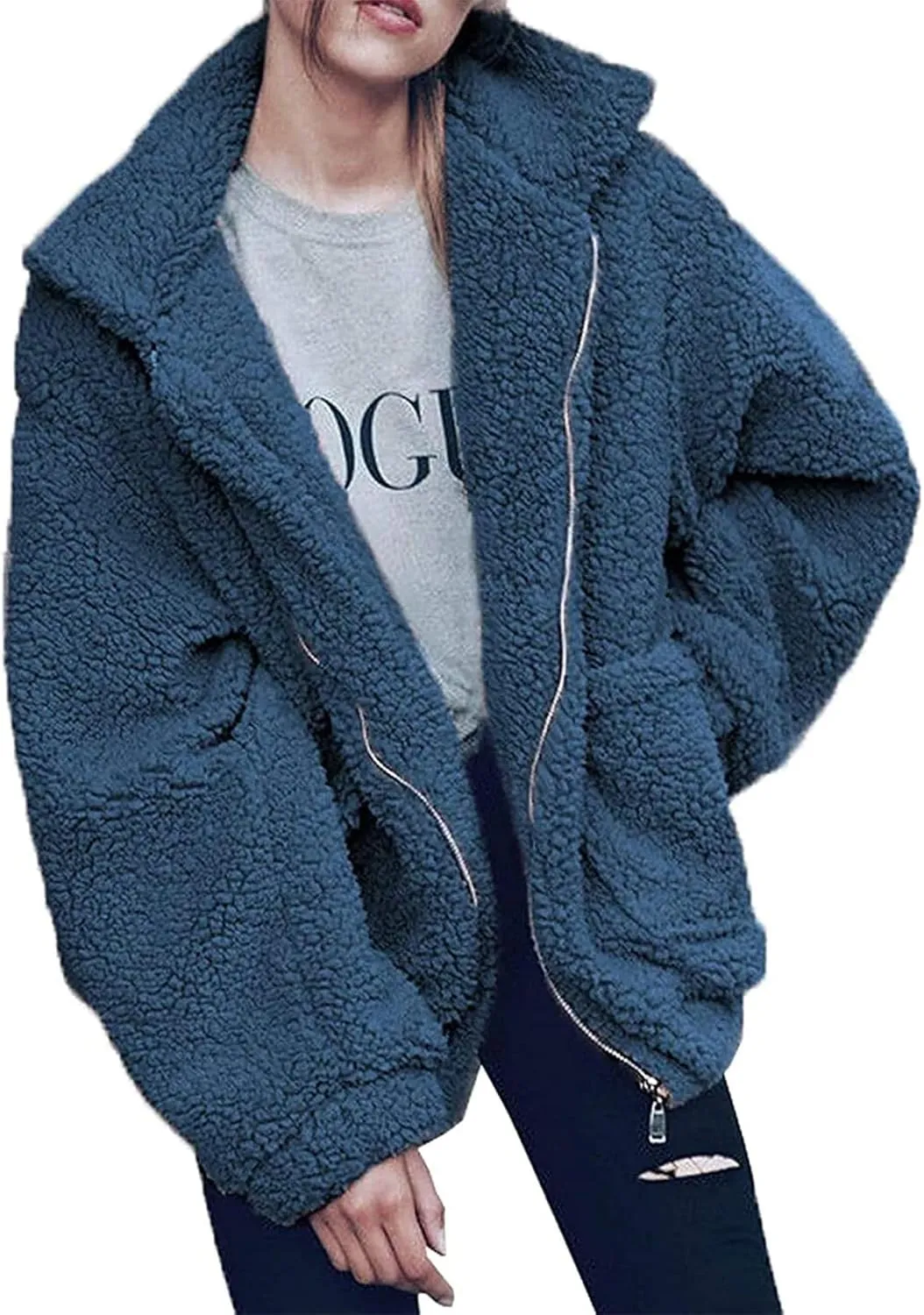 PRETTYGARDEN Women's Fashion Winter Coat Sherpa Fleece Faux Fur Shearling Oversized Trendy Jackets Warm Outerwear