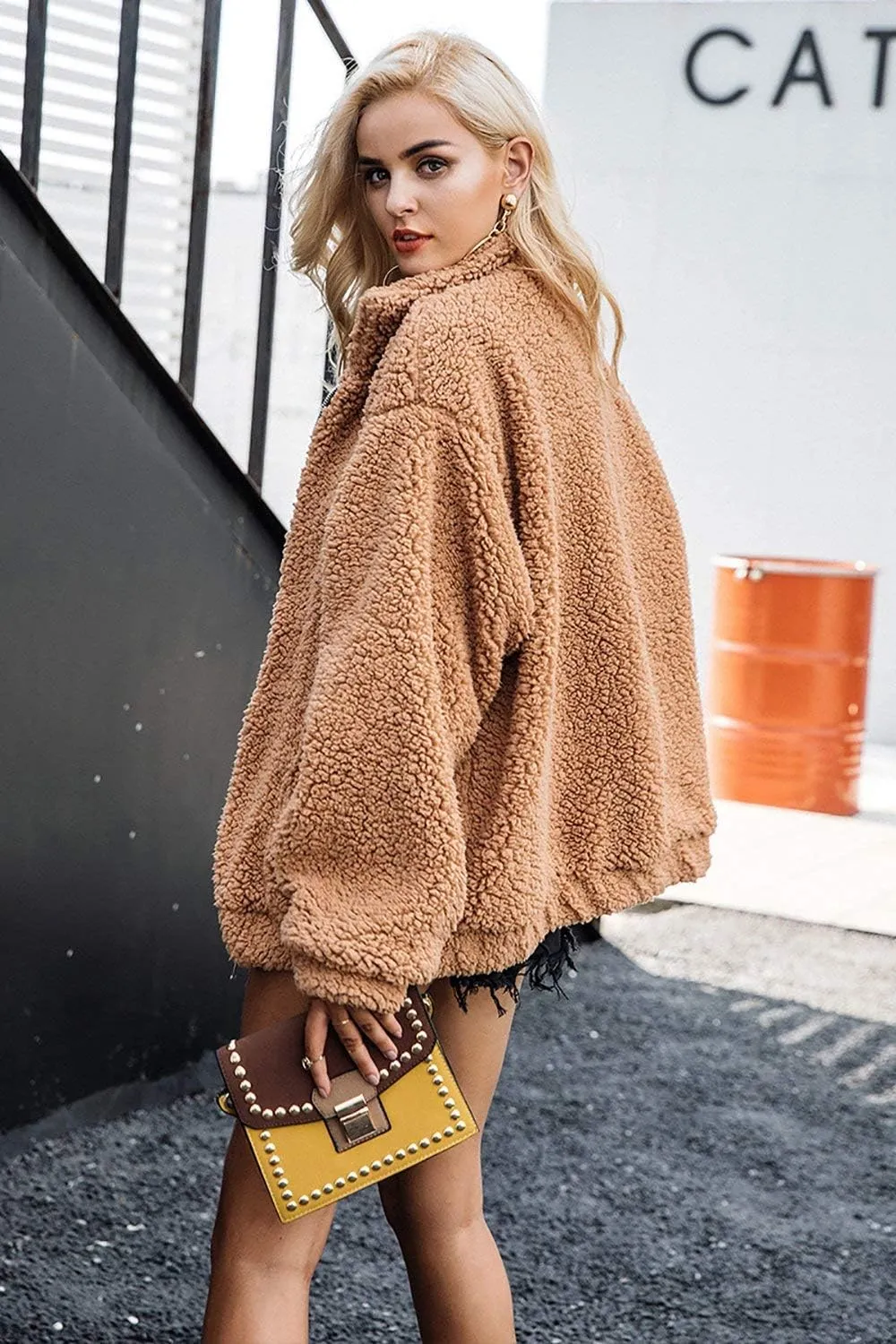 PRETTYGARDEN Women's Fashion Winter Coat Sherpa Fleece Faux Fur Shearling Oversized Trendy Jackets Warm Outerwear