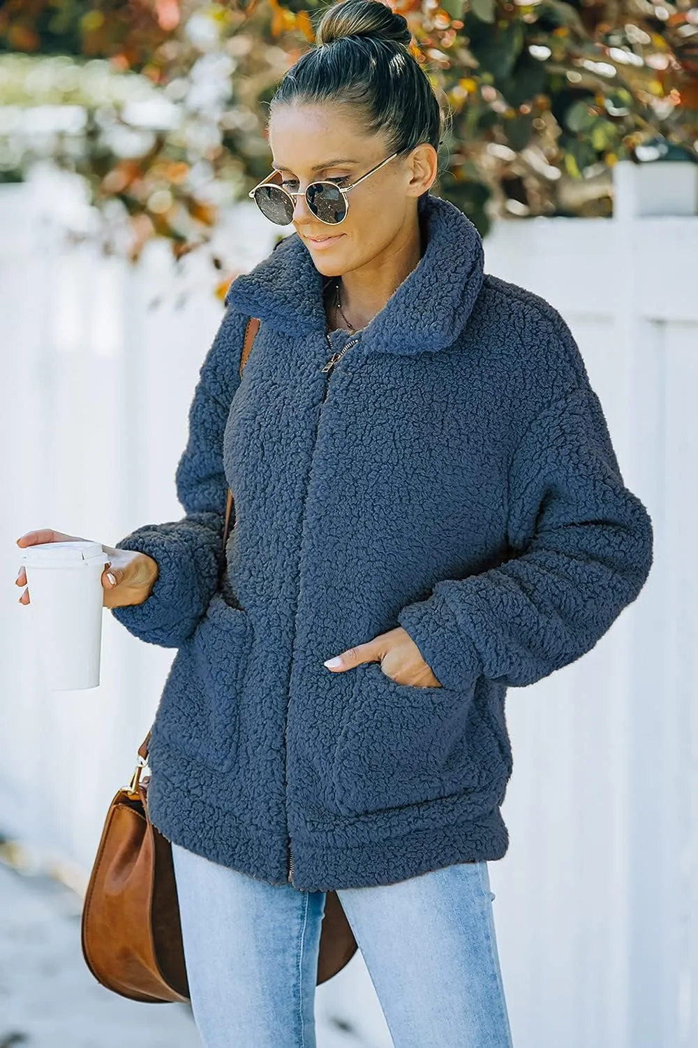 PRETTYGARDEN Women's Fashion Winter Coat Sherpa Fleece Faux Fur Shearling Oversized Trendy Jackets Warm Outerwear