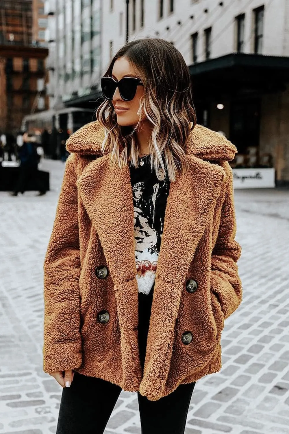 PRETTYGARDEN Women's Fashion Winter Coat Sherpa Fleece Faux Fur Shearling Oversized Trendy Jackets Warm Outerwear