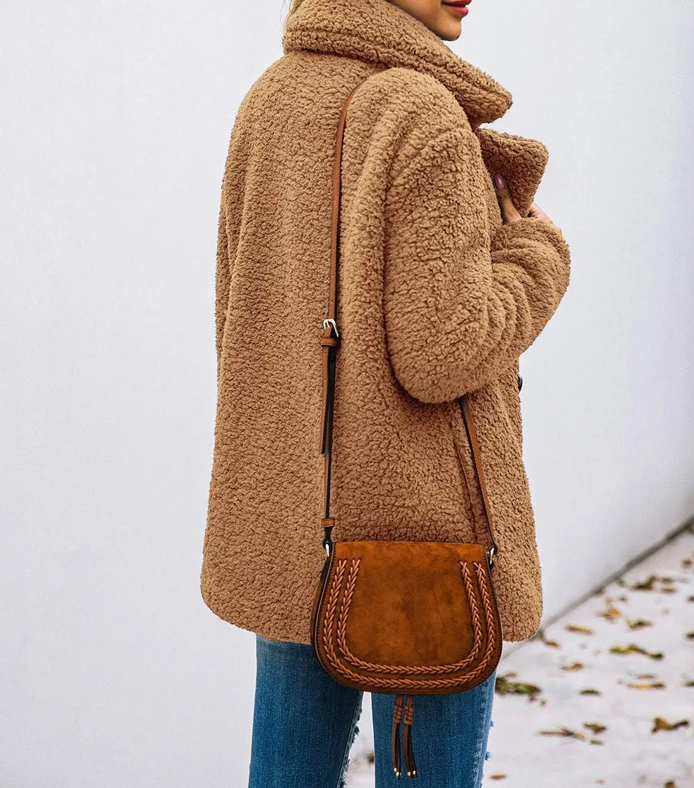 PRETTYGARDEN Women's Fashion Winter Coat Sherpa Fleece Faux Fur Shearling Oversized Trendy Jackets Warm Outerwear