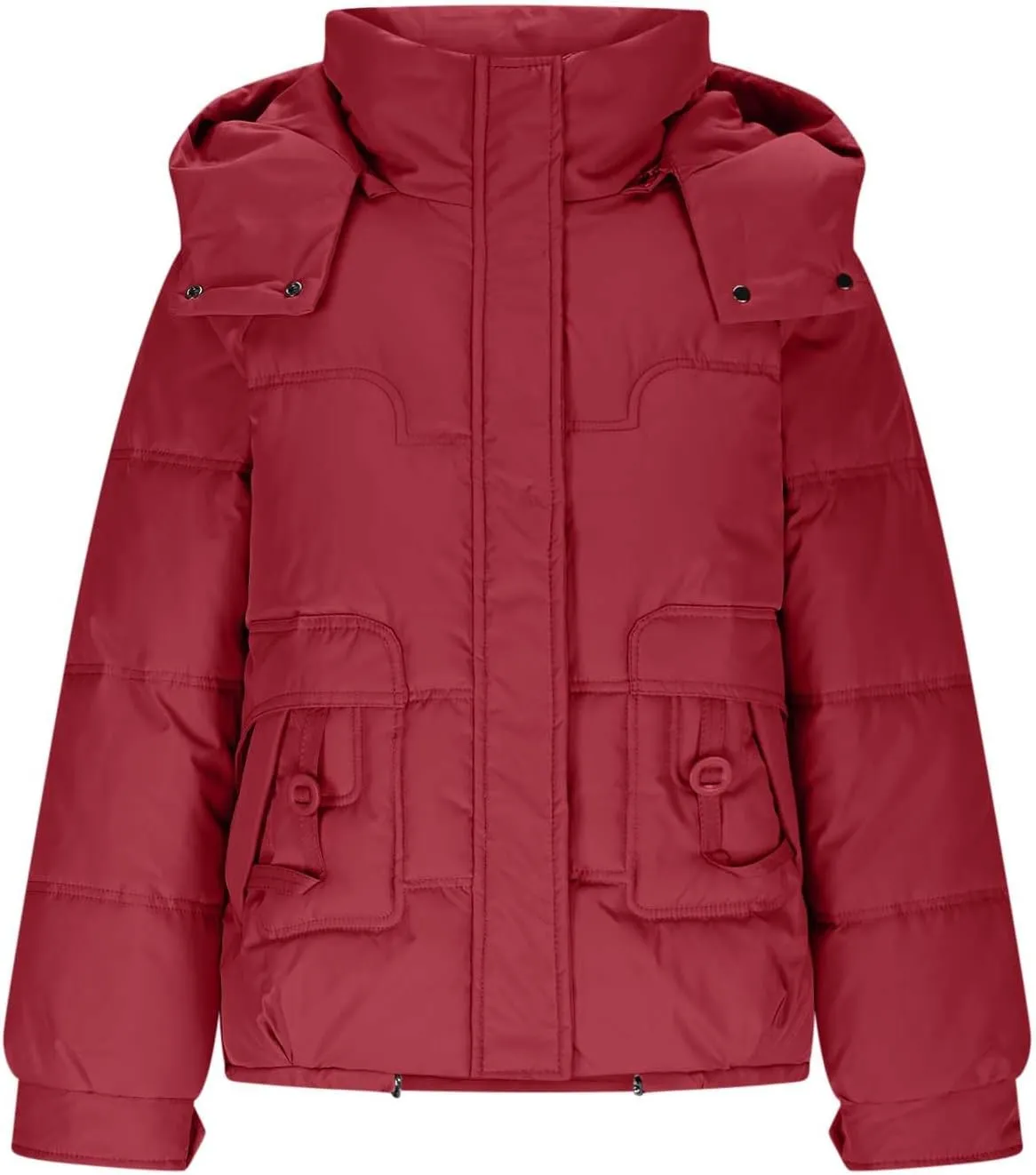 Puffer Jacket Womens Tops Mid Length Sherpa Lined Quilted Parkas Warm Thickened Hoodies Coats Windproof Outerwear