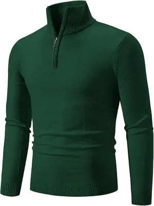 Pullover Sweaters for Men Turtleneck Long Sleeve Knitted Loose Fit Top Fall Winter Solid Vintage Active Sportswear