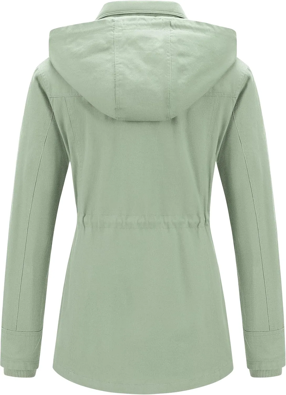 Pursky Women's Cotton Anorak Jacket Lightweight Casual Military Jackets Safari Utility Coats With Removable Hood