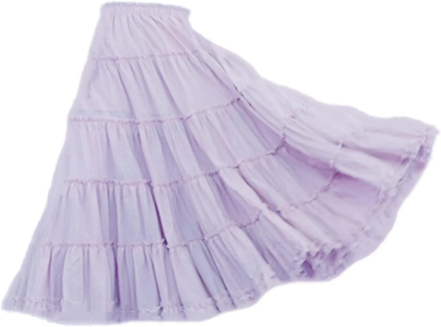 Saukiee Women's Bohemian Elastic Waist Long Skirt Cotton Circle Ruffle Broomstick Peasant Maxi Tiered Skirts