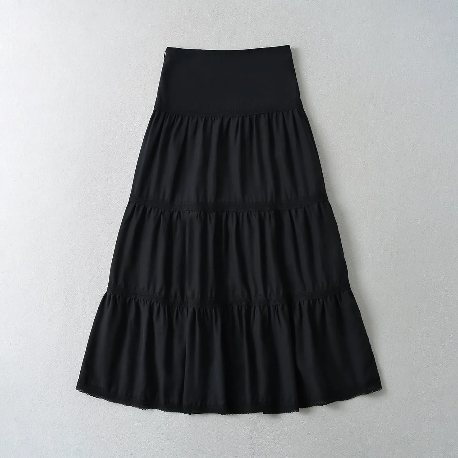 Summer Boho Maxi Skirt for Women 2025 Trendy Elastic Waist Pleated Tiered Skirts Casual Flowy A Line Beach Skorts