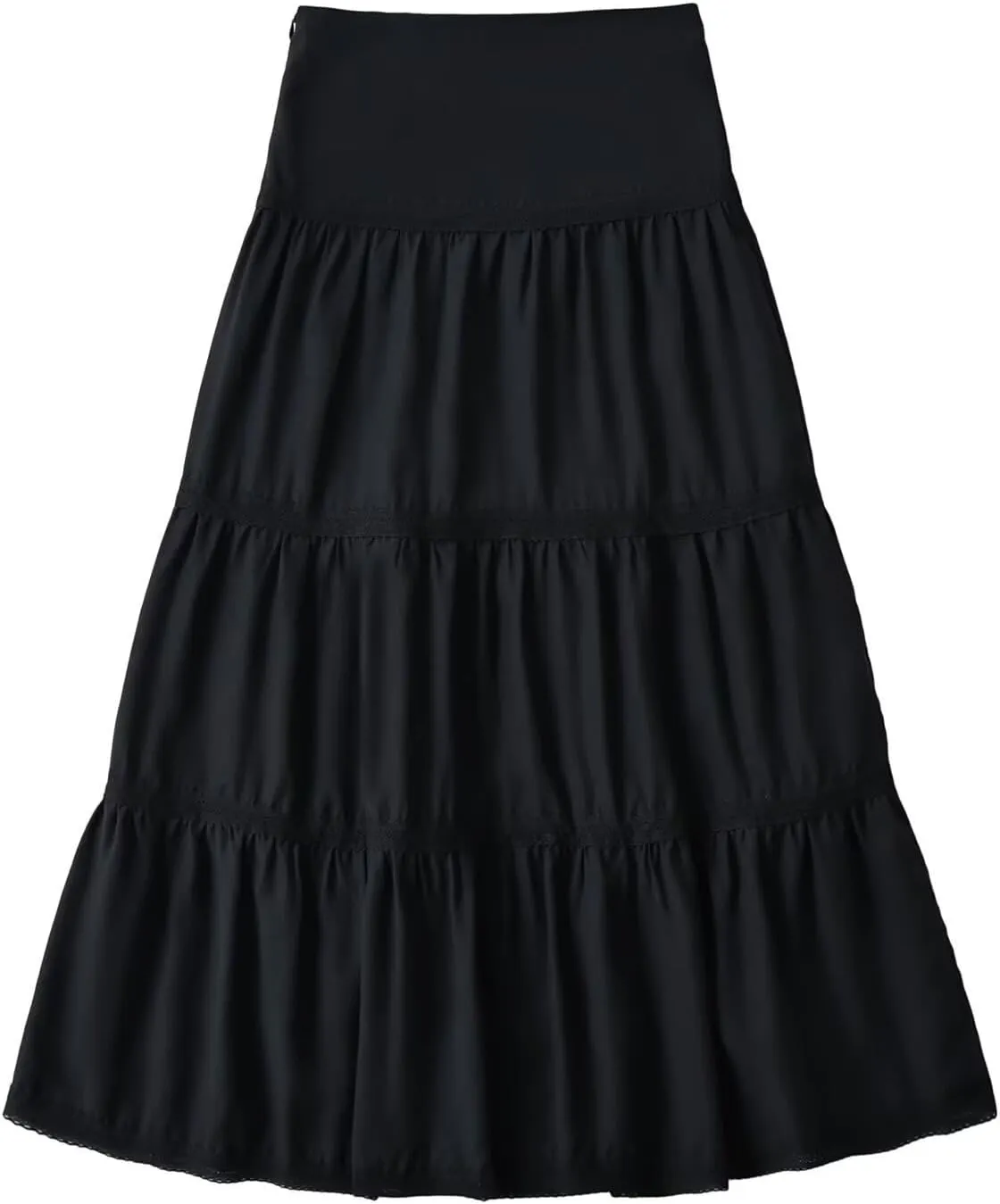 Summer Boho Maxi Skirt for Women 2025 Trendy Elastic Waist Pleated Tiered Skirts Casual Flowy A Line Beach Skorts