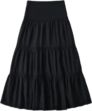 Summer Boho Maxi Skirt for Women 2025 Trendy Elastic Waist Pleated Tiered Skirts Casual Flowy A Line Beach Skorts