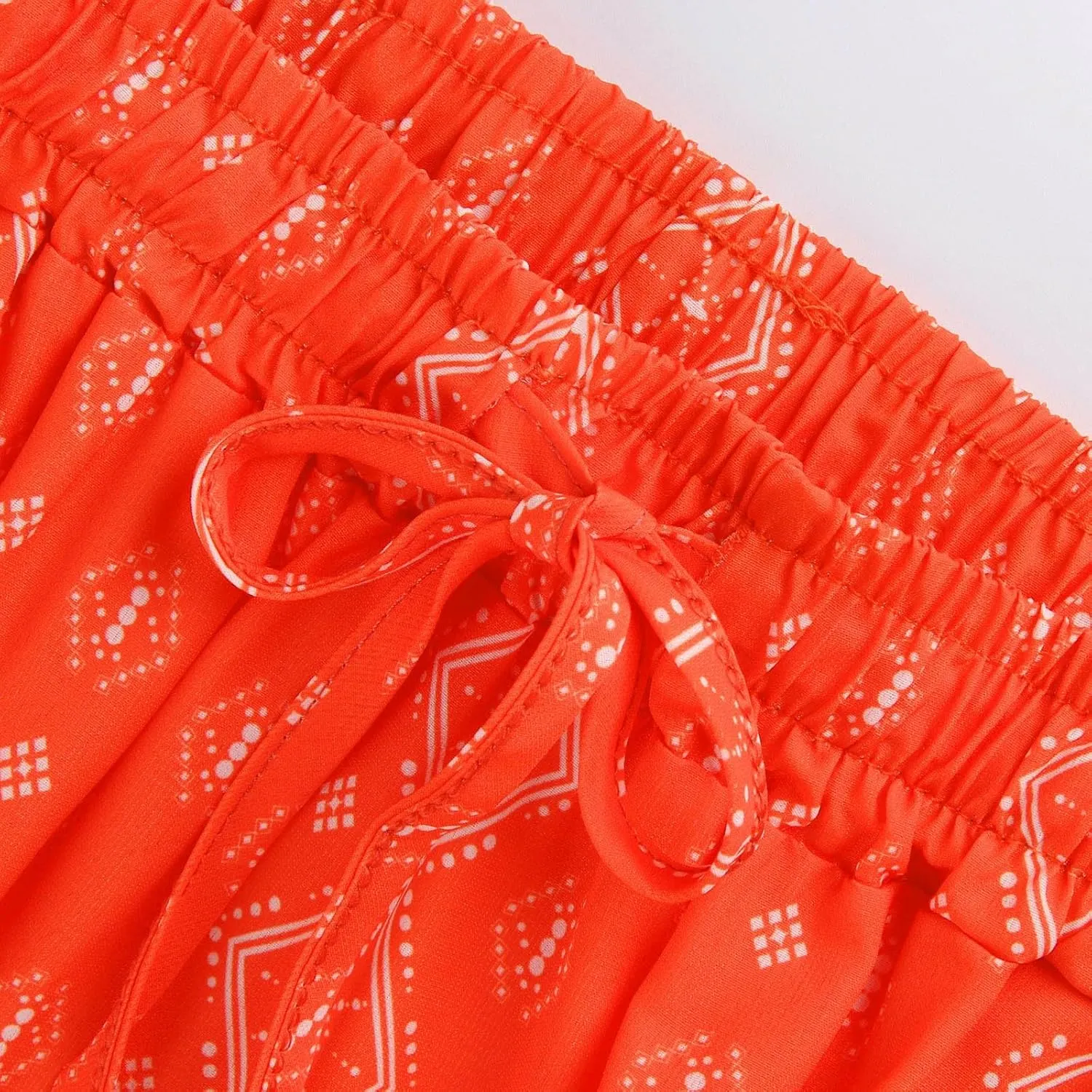 Summer Skirt for Women 2025 Maxi Skirt Drawstring Elastic Smocked Tiered A Line Vacation Long Beach Skirts with Pockets
