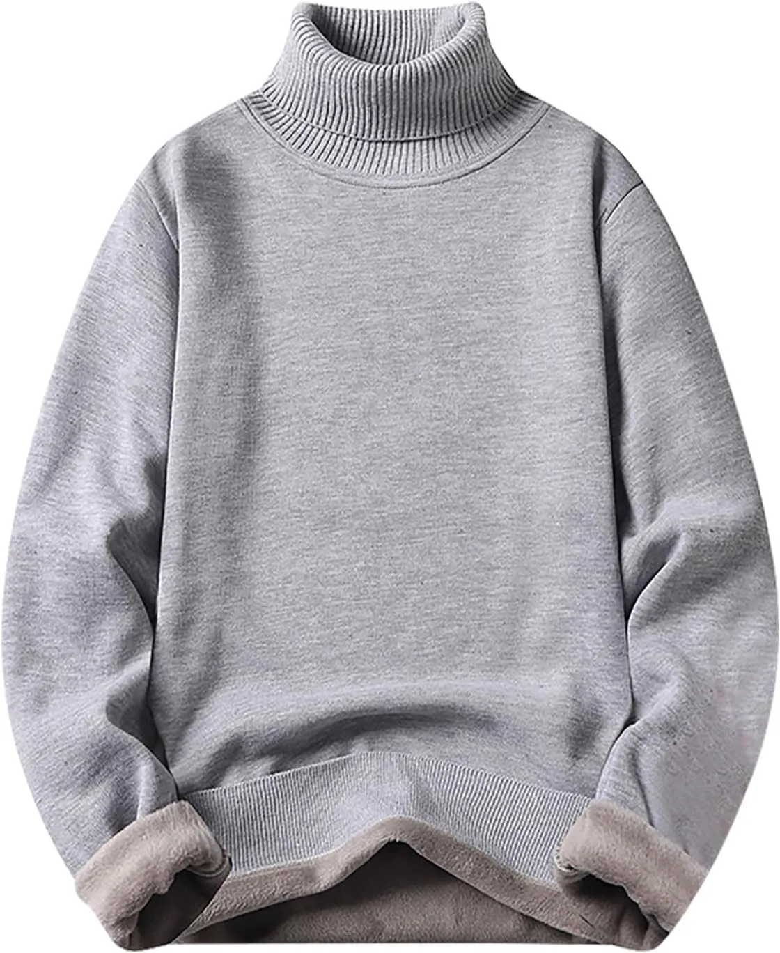 Sweater Tops for Men, Turtleneck Long Sleeve Knitted Slim Fit Sweaters Fall Winter Solid Soft Big and Tall Sportswear