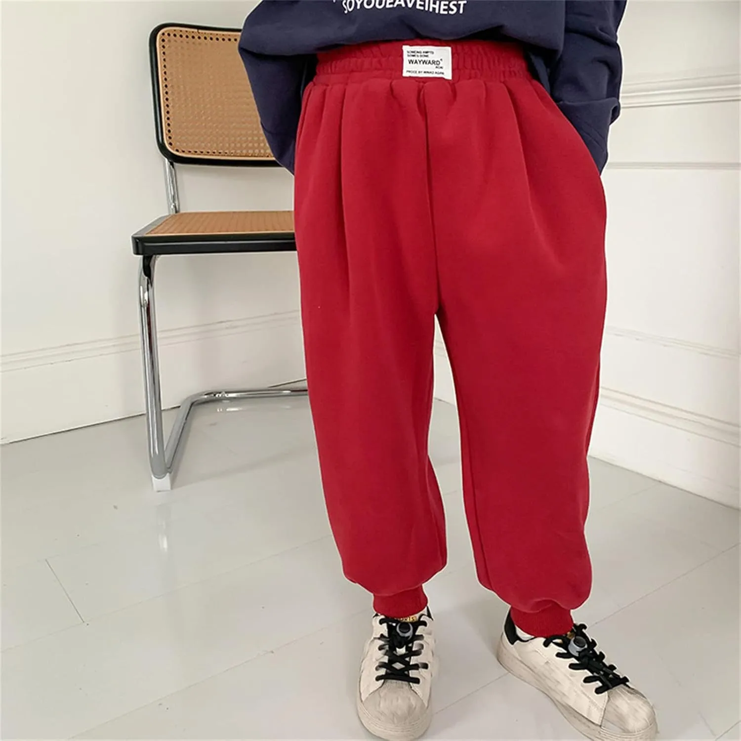 Toddler Boys Girls Fleece Pants Baby Pull-On Pants Winter Warm Sherp𝐚 Lined Sweatpants Jogger Kids Harem Pants