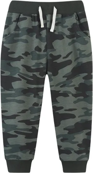 Toddler Boys Sweatpants Camouflage Drawstring Elastic Pull-On Pants Joggers Active Sport Trousers High Waisted Bottoms