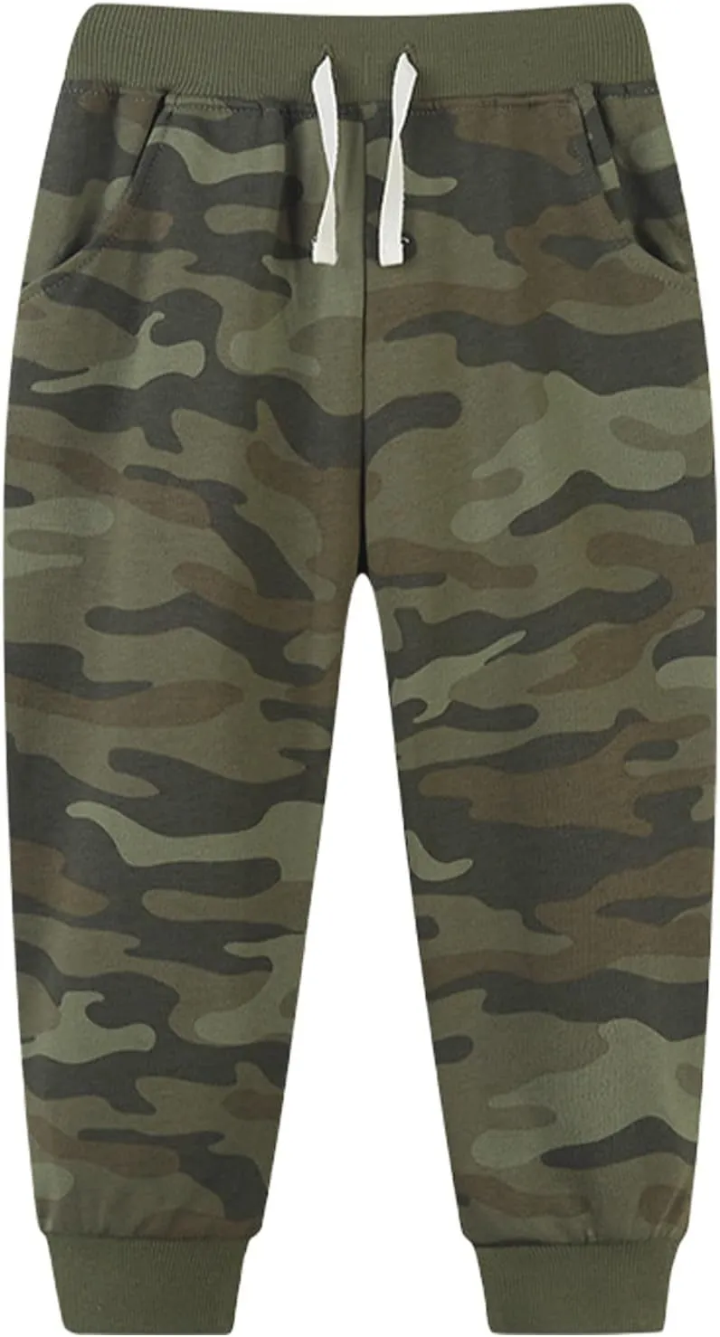Toddler Boys Sweatpants Camouflage Drawstring Elastic Pull-On Pants Joggers Active Sport Trousers High Waisted Bottoms