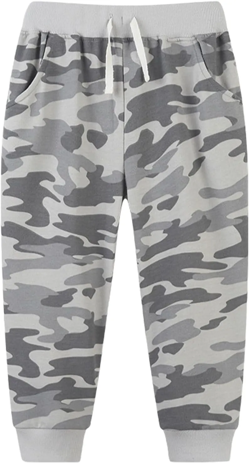 Toddler Boys Sweatpants Camouflage Drawstring Elastic Pull-On Pants Joggers Active Sport Trousers High Waisted Bottoms