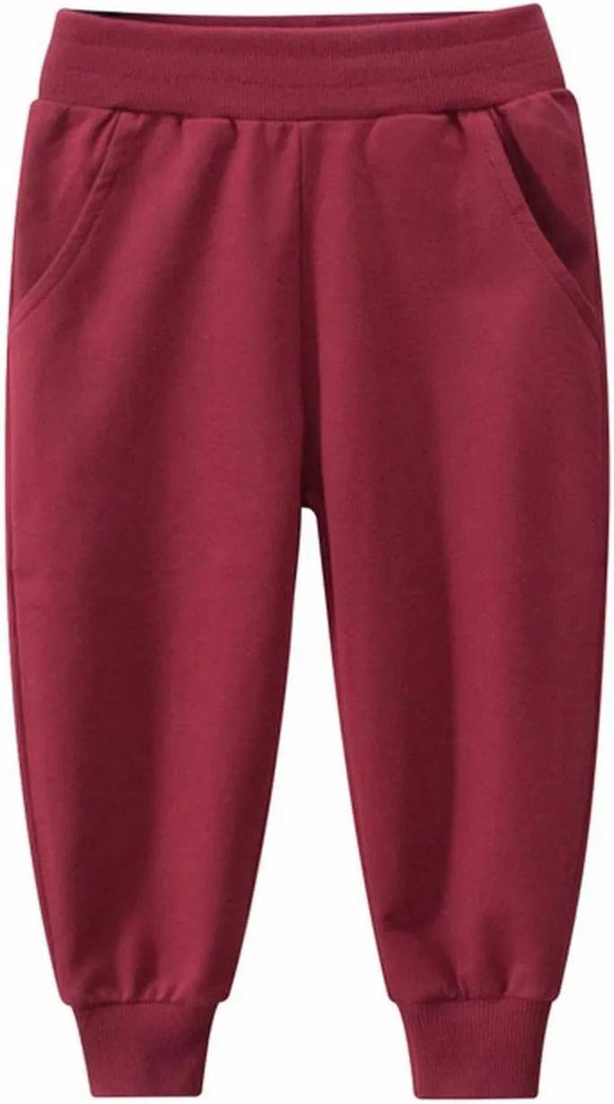 Unisex Toddler Jogger Sweatpants Kids Boys Girls Cotton Casual Pants Athletic Pull On Pants with