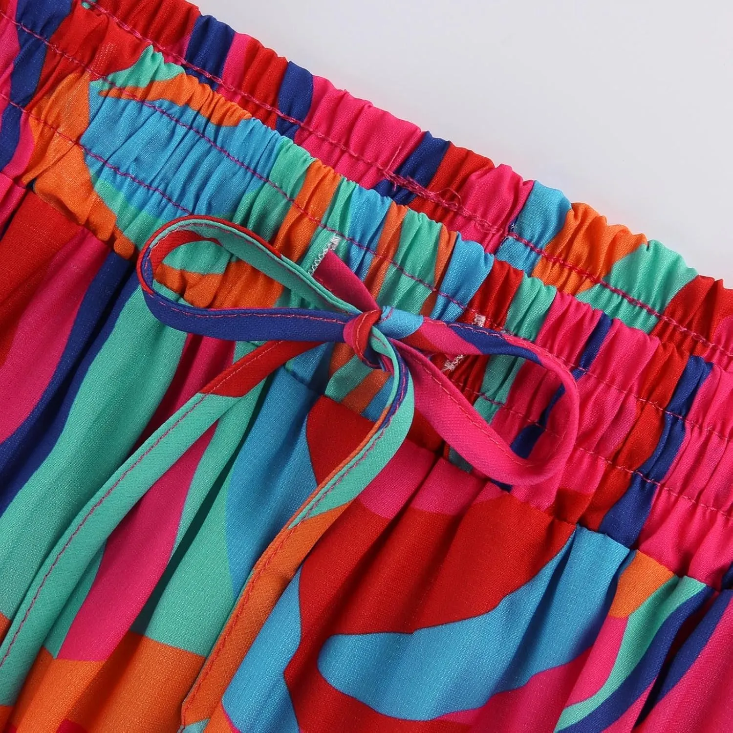 Vacation Women's Skirts, Casual Maxi Trendy Boho Flowy Summer Womens Skirts