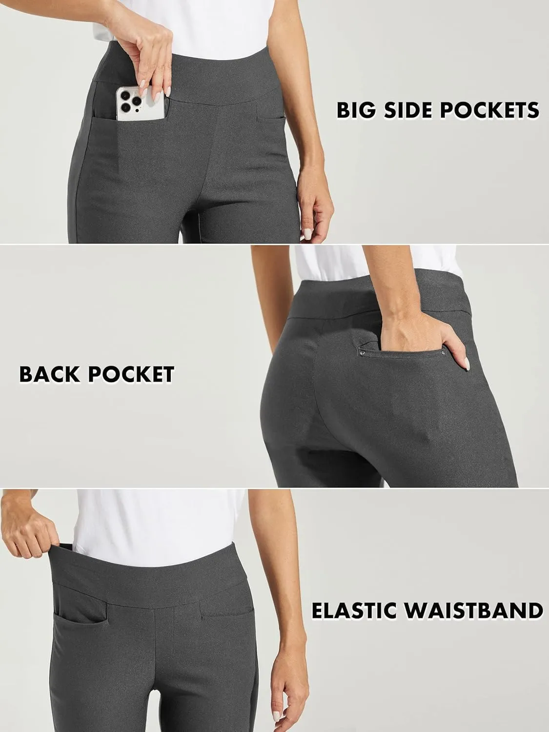 Willit Women's Golf Pants Stretch Casual Pull on Pants Quick Dry Hiking Pants