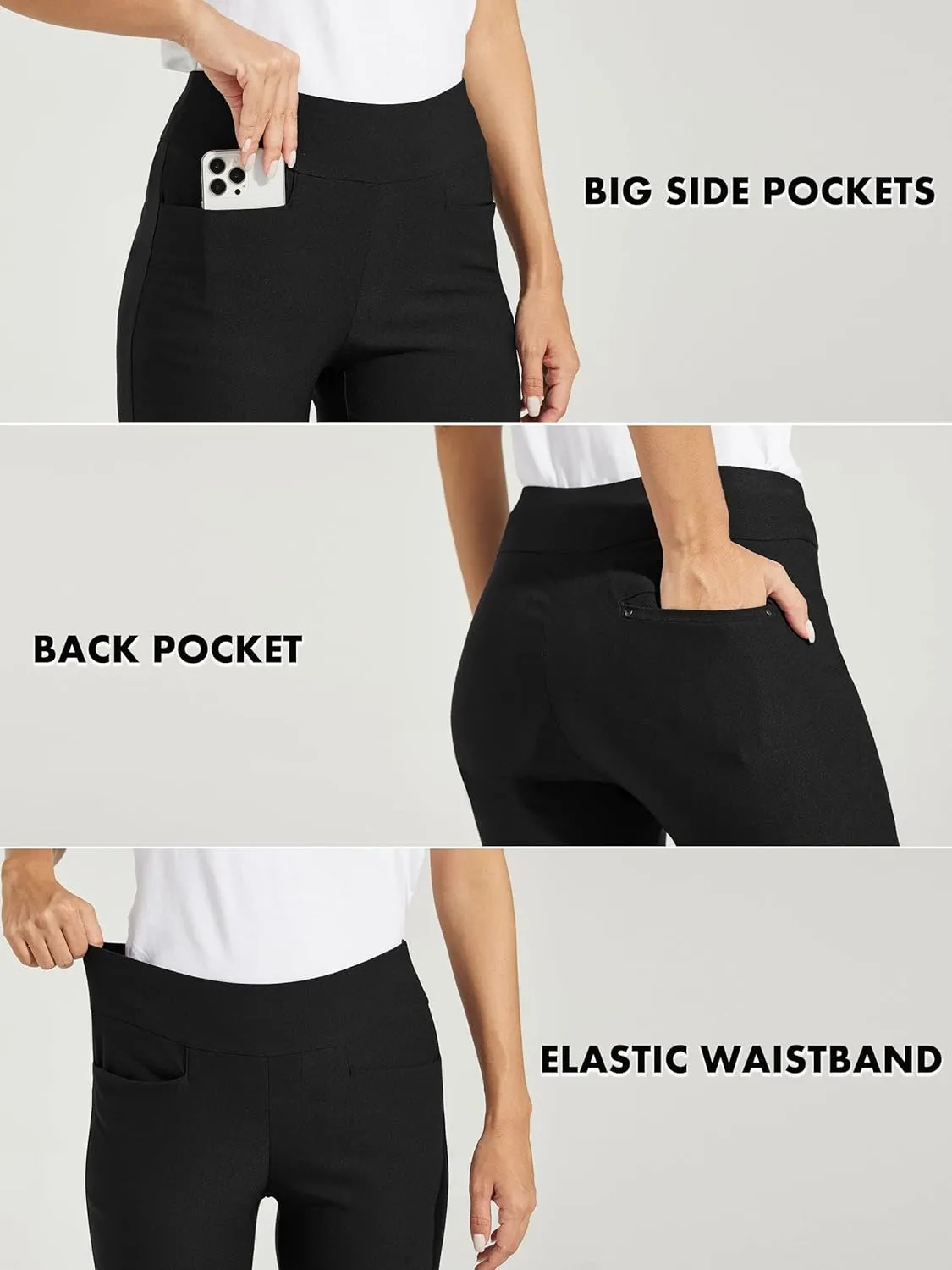 Willit Women's Golf Pants Stretch Casual Pull on Pants Quick Dry Hiking Pants