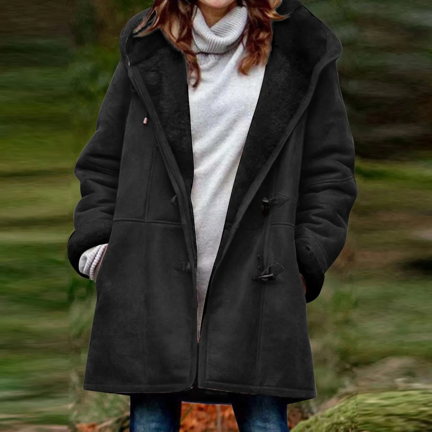 Winter Coats for Women 2024 Plus Size Fleece Lined Jackets Warm Button Down Fur Sherpa Lined Hooded Hoodies Outerwear