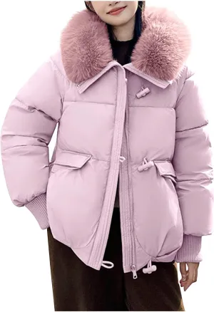 Winter Coats For Women With Hood Fleece Lined Thicken Warm Puffer Parkas Button Down Jacket Trendy Outfits Clothes