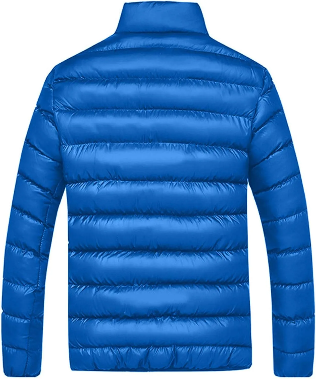 Winter Jackets for Men Lightweight Puffer Jacket Full Zip Warm Quilted Jacket Packable Down Jacket Stand Collar Coat