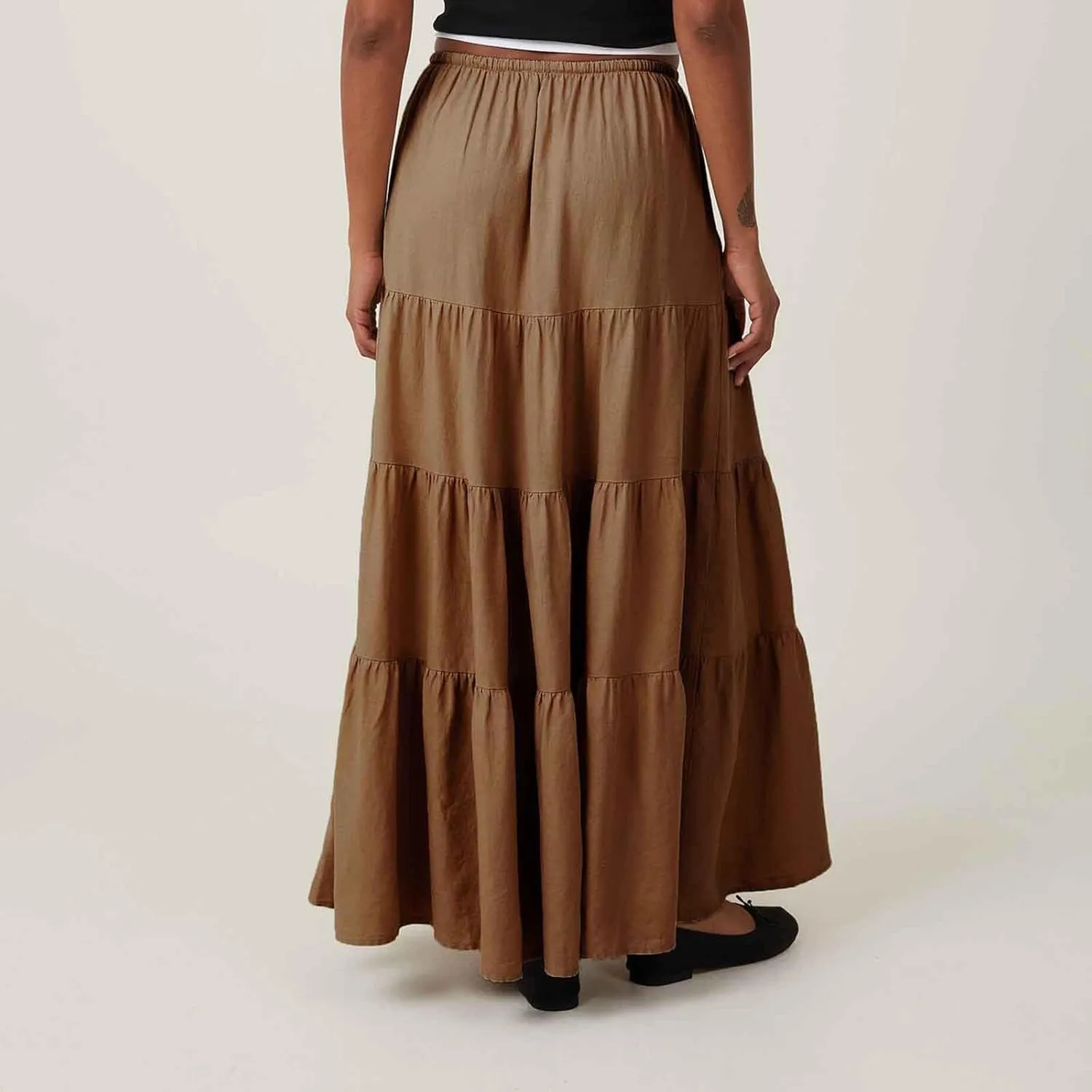 Women Boho Skirts Flowy Ruffle Skirts Long A Line Beach Skirt Vacation Maxi Skirts Casual Summer Outfit Pleated Skirt