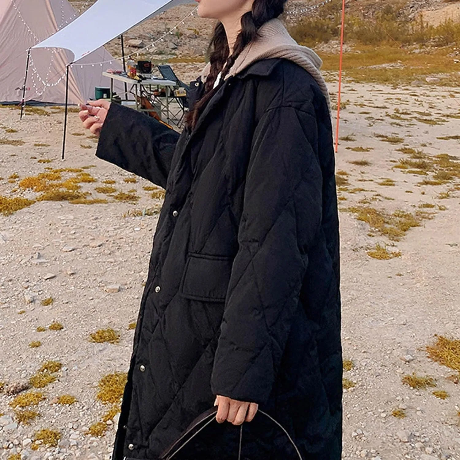 Women Long Winter Coats Plus Size Puffer Jackets Thicken Outerwear Maxi Down Coats Parka Quilted Lightweight Jackets