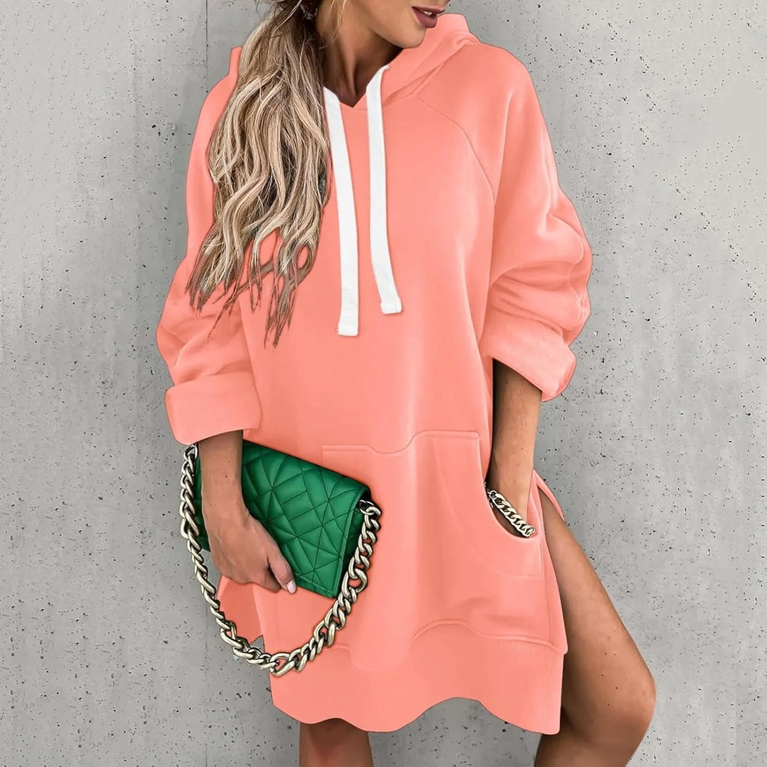 Women Oversized Hoodie Dress Pullover Winter Kangaroo Pocket Sweatshirt Summer Fall Tops Casual Loungewear