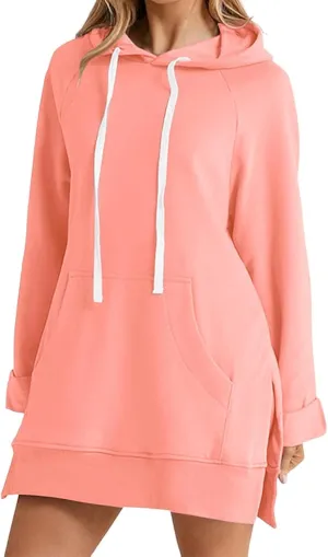 Women Oversized Hoodie Dress Pullover Winter Kangaroo Pocket Sweatshirt Summer Fall Tops Casual Loungewear