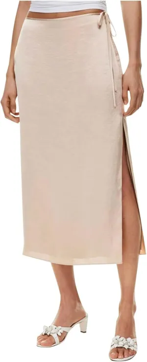 Women Satin Skirt High Waist Slit Zipper Straight Solid Color Temperament Long Skirt Pleated Tennis Skirts for