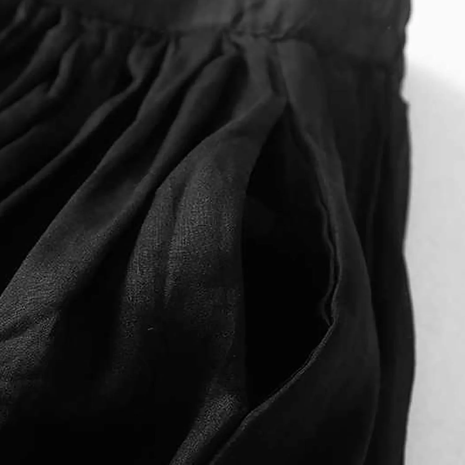 Women Summer Cotton Linen Skirts Boho Flowy Beach Dress A Line Swing Casual Long Skirts Elastic Waist Tiered Dress