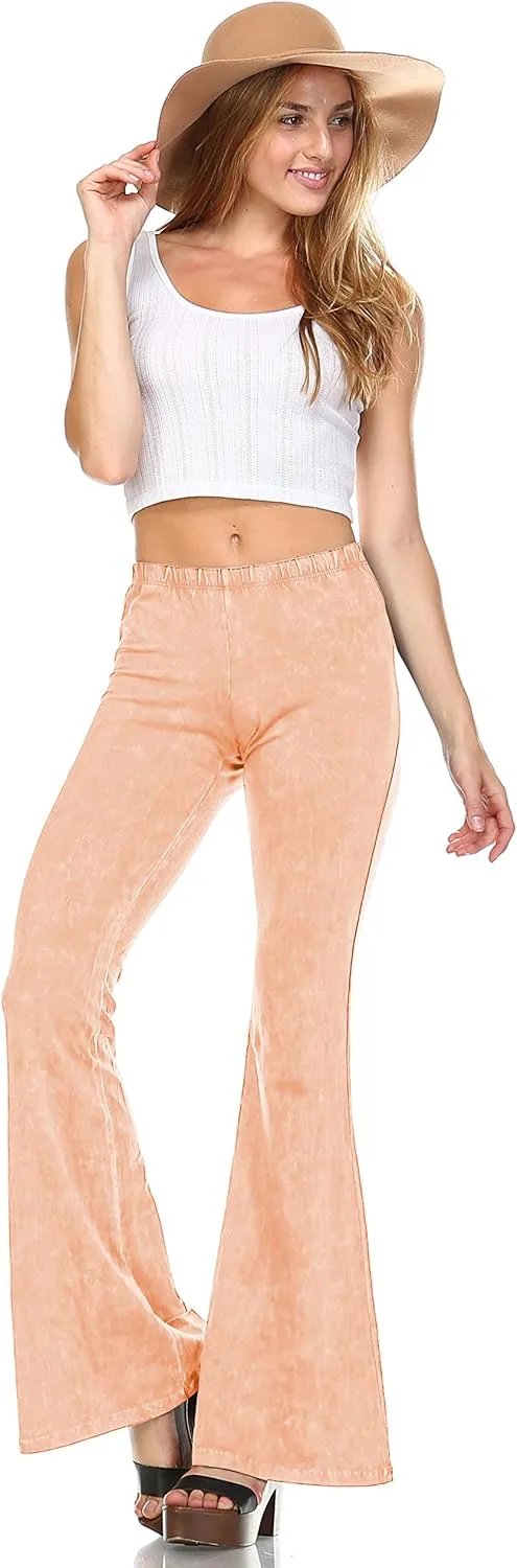 Women's Bell Bottoms Flared Yoga Stretch Pants Tie Dye High Waist