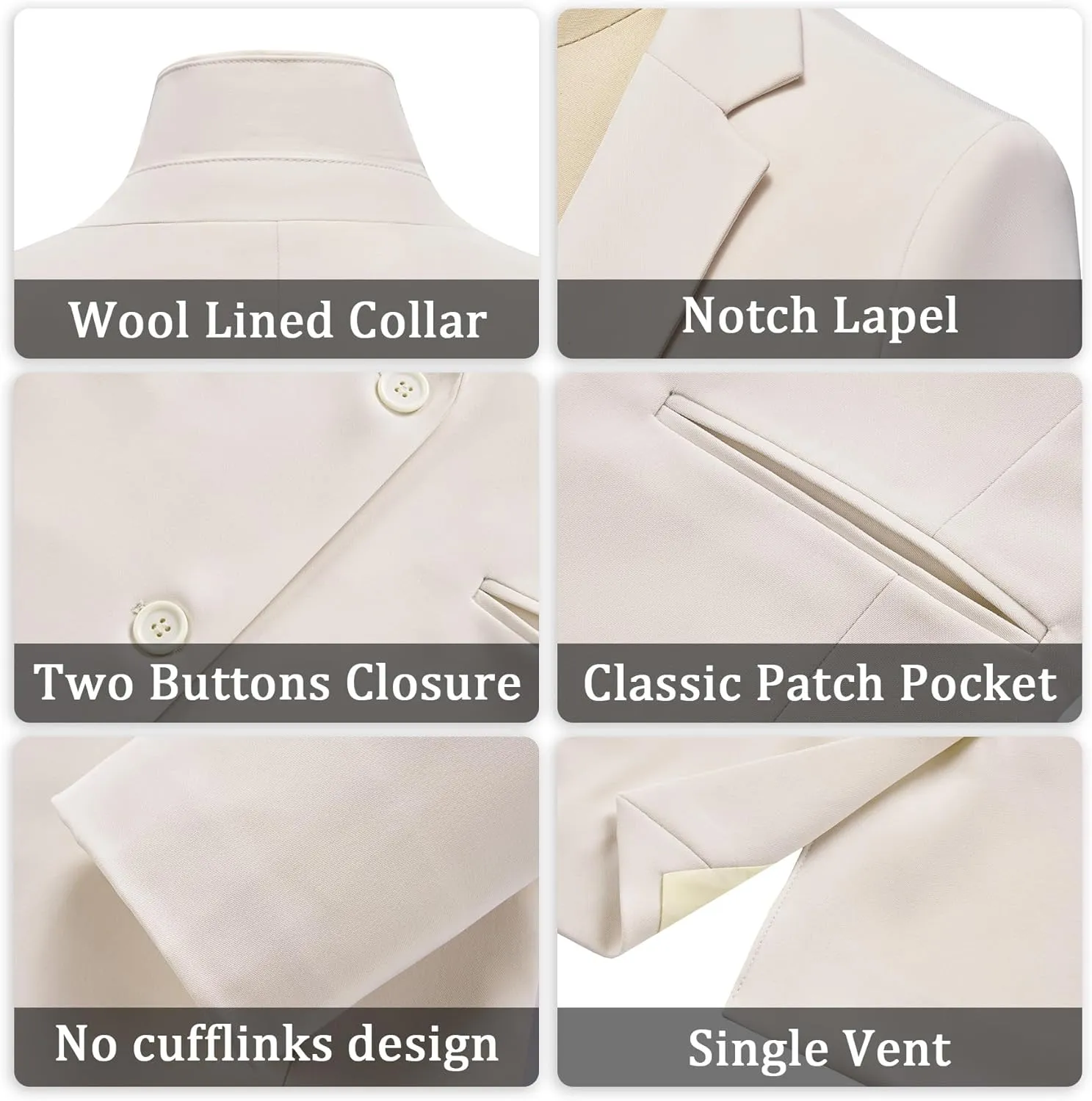 Women's Casual Blazer 2 Buttons Notch Lapel Open Front Long Sleeve Blazers Business Office Work Suit Jackets