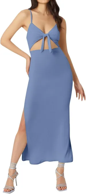 Women's Casual Fashion Sexy Suspender with Out Side Slit Wrap Hip Skirt Cute Shirt Dresses for Women