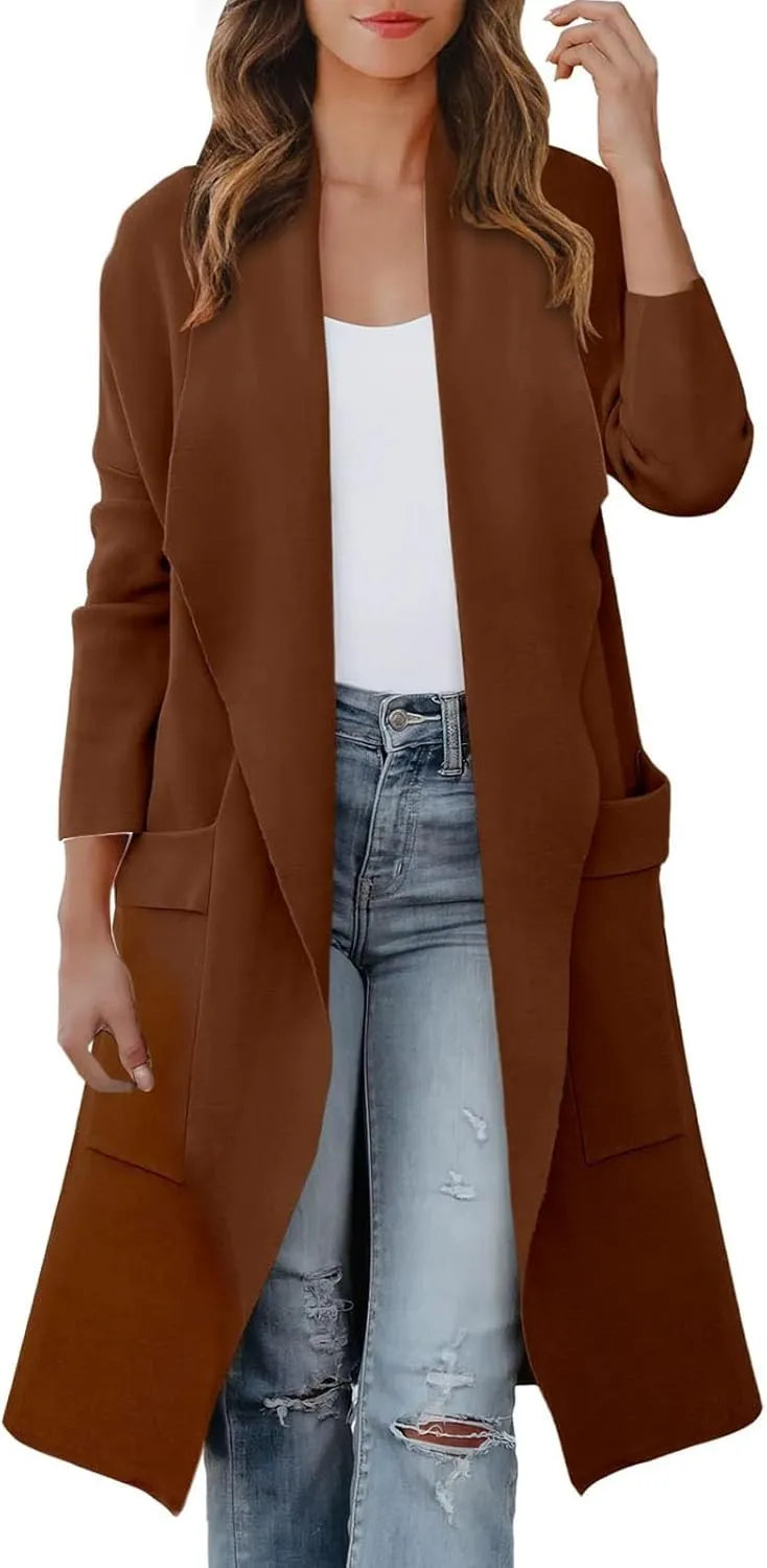 Women's Coats Basic Long Jacket Coat Coat Trench Long Jacket Ladies Slim Long Belt Elegant Winter Coats for Women