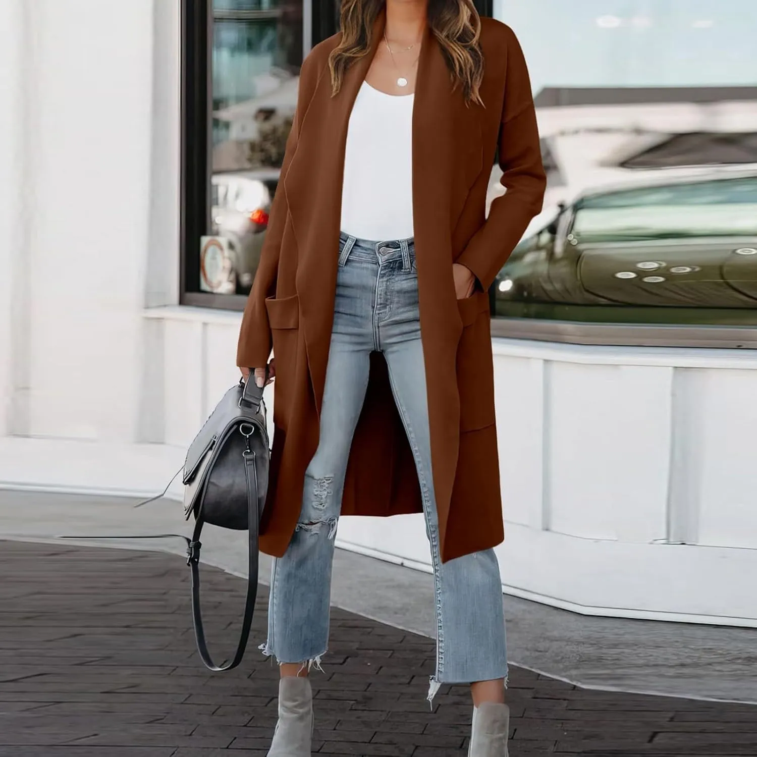 Women's Coats Basic Long Jacket Coat Coat Trench Long Jacket Ladies Slim Long Belt Elegant Winter Coats for Women