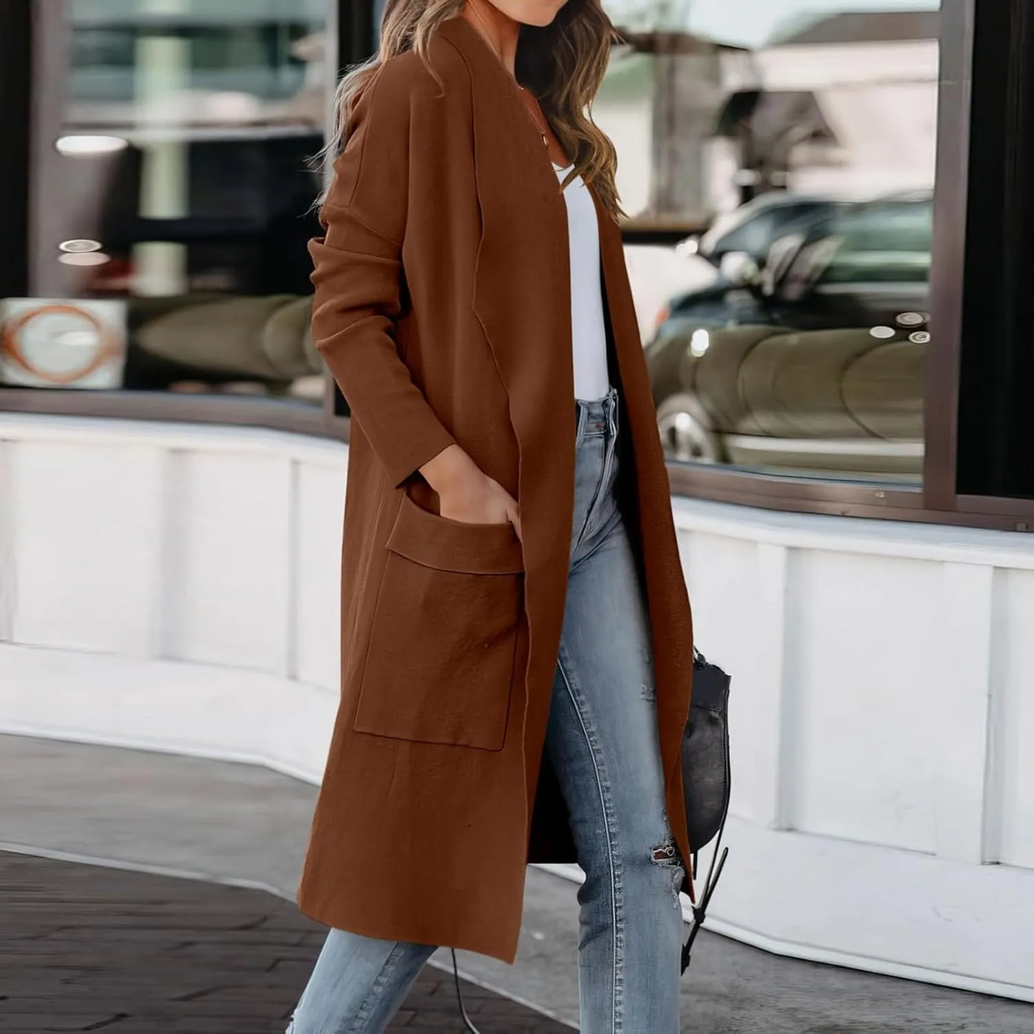 Women's Coats Basic Long Jacket Coat Coat Trench Long Jacket Ladies Slim Long Belt Elegant Winter Coats for Women