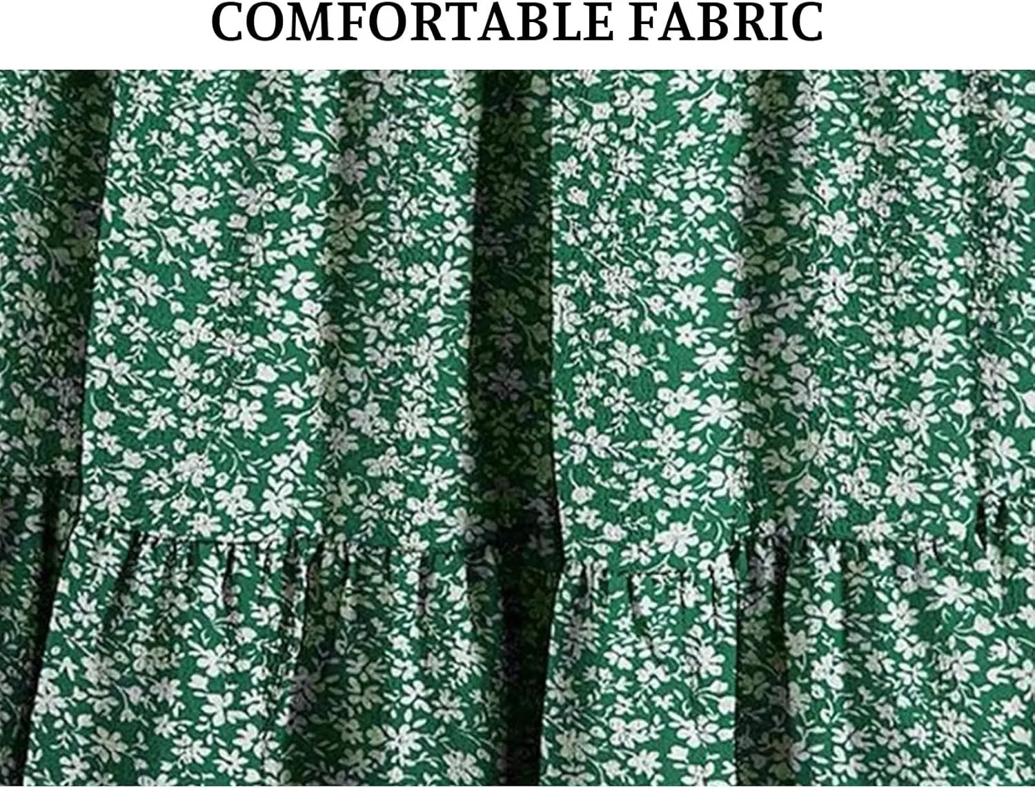 Womens High Elastic Waist Midi Skirt Summer Flowy Ruffle Pleated A line Skirts Lightweight Boho Tiered Skirt
