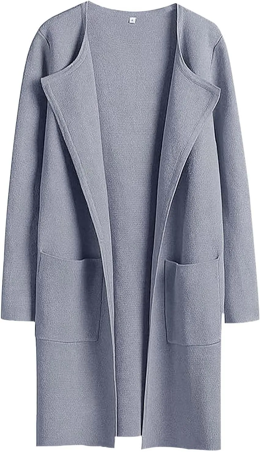 Women's Lightweight Jacket Casual Knitted Open Front Mid-Length Cardigans Sweaters Solid Color Long Sleeve Outwear