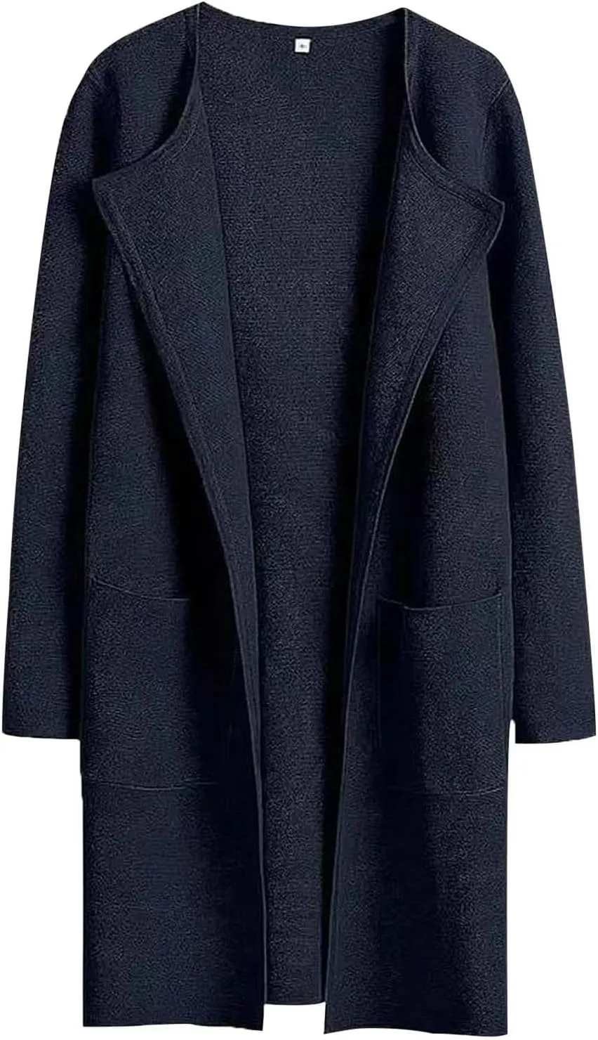 Women's Lightweight Jacket Casual Knitted Open Front Mid-Length Cardigans Sweaters Solid Color Long Sleeve Outwear