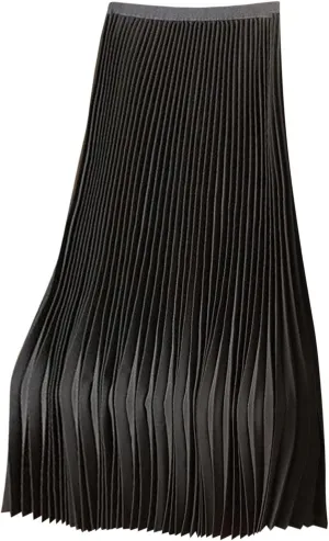 Womens Lightweight Pleated Skirt Summer High Waist Swing Midi Skirts Casual Versatile Flowy Plain A-Line Skirts