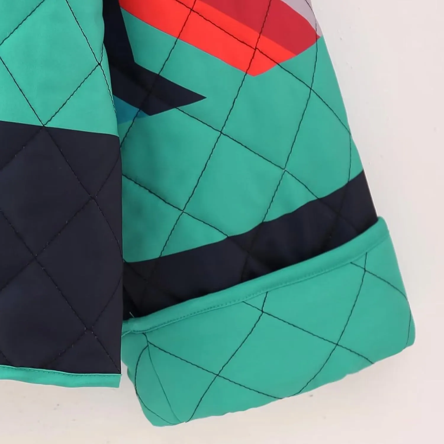 Womens Quilted Jacket Lightweight Color Block Puffer Jacket Cardigan Oversized Winter Coat Open Front Jacket Pockets