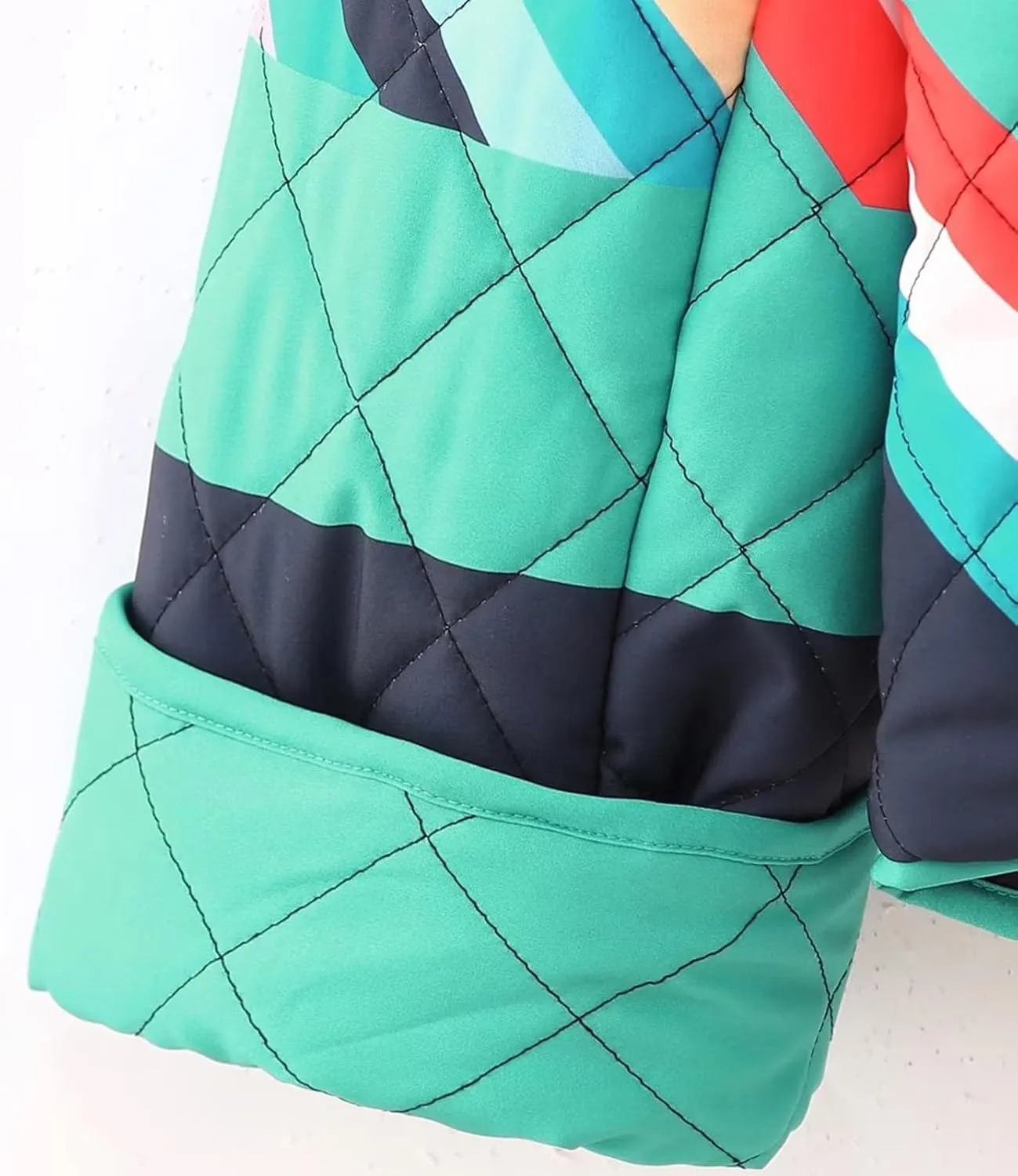 Womens Quilted Jacket Lightweight Color Block Puffer Jacket Cardigan Oversized Winter Coat Open Front Jacket Pockets