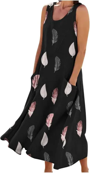 Womens Summer Cotton Linen Dresses 2025 Plus Size Travel Maxi Dresses with Pockets Vacation Wear Casual Spring Dress