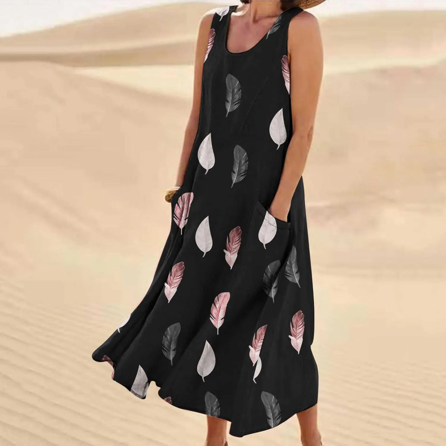 Womens Summer Cotton Linen Dresses 2025 Plus Size Travel Maxi Dresses with Pockets Vacation Wear Casual Spring Dress